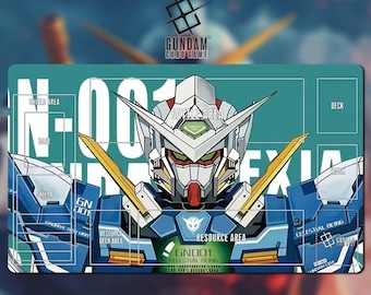 Tapete de juego GN-001 Exia Gundam, juego de cartas Gundam con zona 33A - Gundam TCG / 600 x 350 x 2 mm