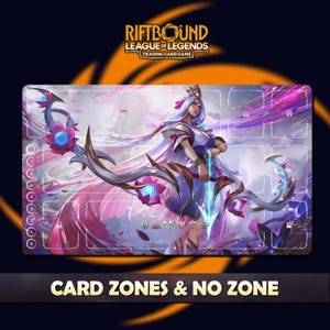 Playmat Riftbound LOL Ashe Spirit Blossom - Riftbound TCG / 24x14 inches (600x350x2mm) Protective bag included