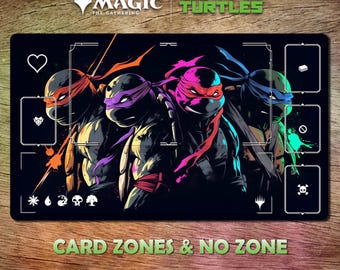 Playmat MTG x TMNT 24 x 14 (600 x 350mm) Trading Card Game Protective bag included