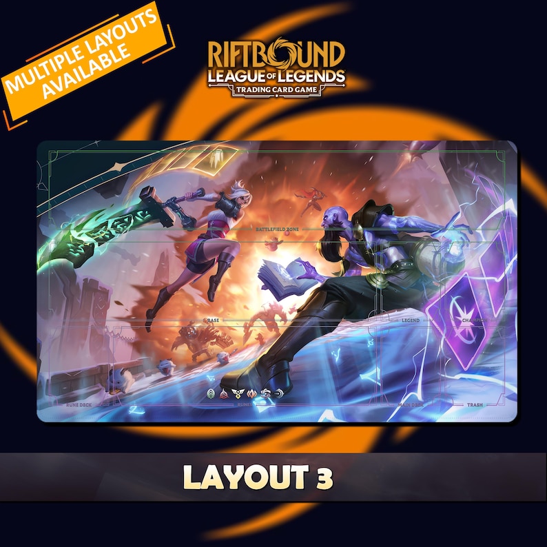 Ryze Vs Riven Playmat Riftbound LOL - Riftbound Trading Card Game ...