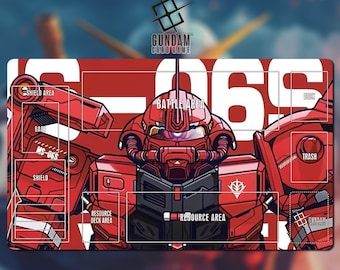 Playmat MS-06S Zaku II Gundam Gundam Card Game With Zone 28A - Gundam TCG / 24x14 inches (600x350x2mm)