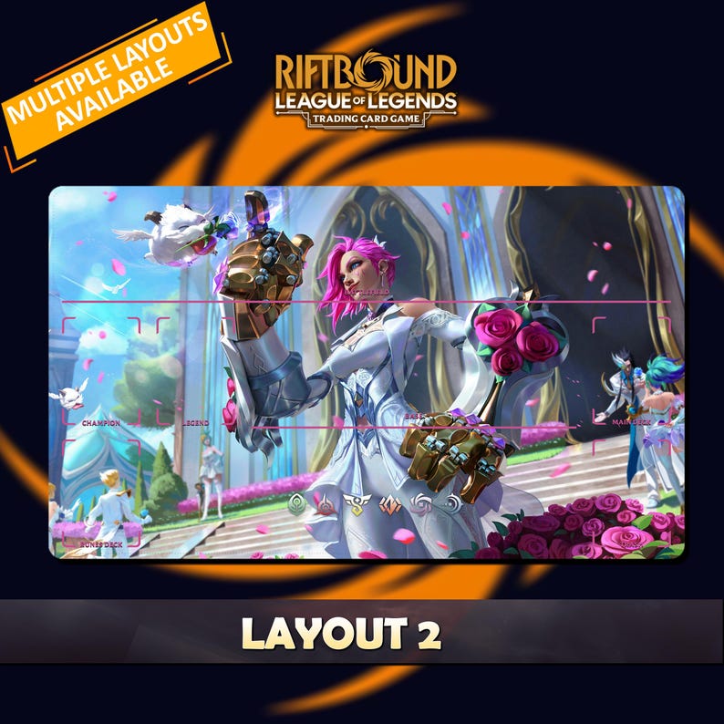 Pink Sprite Riftbound Crystal Rose Vi Playmat Riftbound LOL - Riftbound Trading Card Game ...
