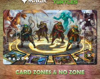 Playmat MTG Samurai Turtle 24 x 14 (600 x 350mm) Trading Card Game Protective bag included