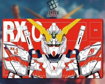 Playmat RX-0 Unicorn Gundam Card Game With Zone 24A - Gundam TCG / 24x14 inches (600x350x2mm)
