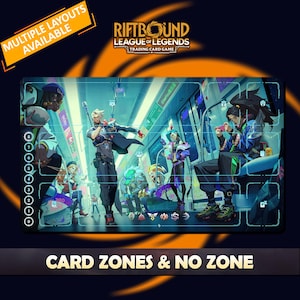 Arcane Playmat Riftbound LOL - Riftbound Trading Card Game - 24 x 14 inch (600 x 350 x 2 mm) gestikte randen Inclusief beschermhoes