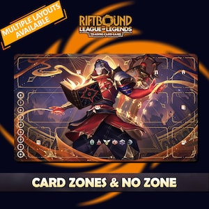 Ryze Arcana Playmat Riftbound LOL - Riftbound Trading Card Game - 24x14 inches (600x350x2mm) Stitched Edges Protective bag included