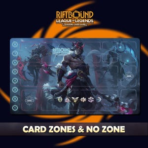 Kayn Snow Moon Playmat Riftbound LOL - Riftbound TCG / 24x14 inches (600x350x2mm) Protective bag included
