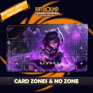 Annie Goth Playmat Riftbound LOL - Riftbound Trading Card Game - 24x14 inches (600x350x2mm) Stitched Edges Protective bag included