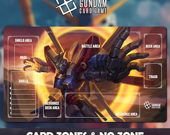 Playmat God Gundam Card Game - Gundam TCG / 24x14 inches (600x350x2mm) Protective bag included