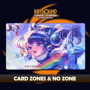 Lulu Winter Wonderland Paymat Riftbound LOL - Trading Card Game - 24x14 inches (600x350x2mm) Stitched Edges Protective bag included