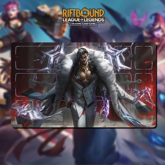 Playmat Swain Riftbound Trading Card Game With Zone / 24x14 Inches