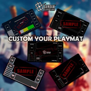 Custom Playmat Gundam Card Game Multiple Layout  - Gundam TCG / 24x14 inches (600x350x2mm)