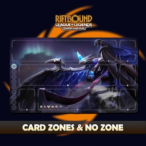 Anivia Blackfrost Paymat Riftbound LOL - Trading Card Game - 24x14 inches (600x350x2mm) Stitched Edges Protective bag included