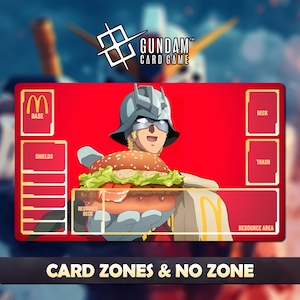 Char Aznable x McDo プレイマット ガンダムカードゲーム TCG 24 x 14 pouces (600 x 350 x 2 mm) 保護袋付き