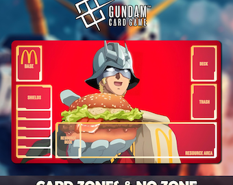Char Aznable x McDo Playmat Gundam Card Game TCG 24 x 14 pouces (600 x 350 x 2 mm) Sac de protection inclus