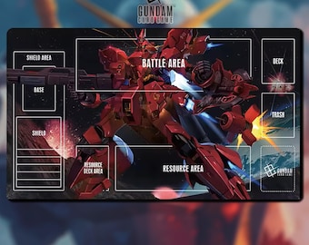 Playmat MSN-04 Sazabi Gundam-kaartspel met zone 04A - Gundam TCG / 600 x 350 x 2 mm (24 x 14 inch)