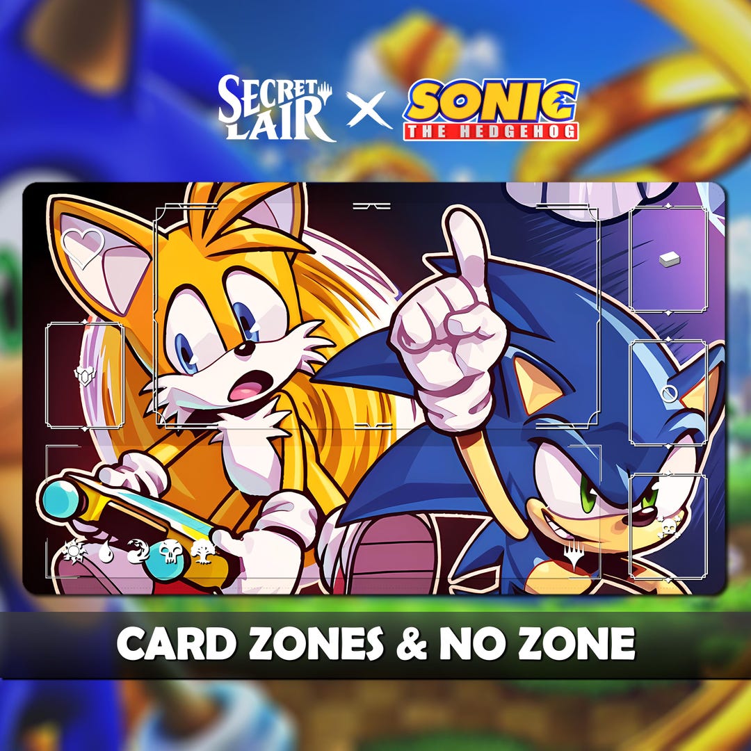 Sonic X Tails Playmat - MTG X Sonic - Universes Beyond 24" X 14" (600 X ...
