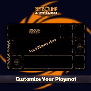 Aangepaste speelmat Riftbound LOL 2 - Riftbound TCG / 24 x 14 inch (600 x 350 x 2 mm) Inclusief beschermende tas