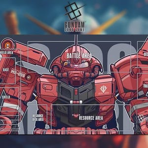 Playmat MS-06S Char&#39;s Zaku II Gundam Gundam Card Game With Zone 38A - Gundam TCG / 24x14 inches (600x350x2mm)