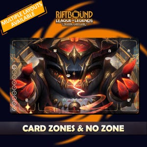 Tahm Kench Arcana Playmat Riftbound LOL - Riftbound Trading Card Game - 24x14 inches (600x350x2mm) Stitched Edges Protective bag included