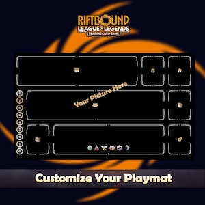 Aangepaste speelmat Riftbound LOL 1 Riftbound TCG / 24 x 14 inch (600 x 350 x 2 mm) Inclusief beschermende tas