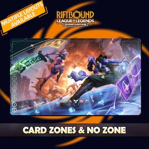 Ryze vs Riven Playmat Riftbound LOL - Riftbound Trading Card Game - 24x14 inches (600x350x2mm) Stitched Edges Protective bag included