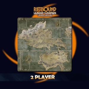 World Runeterra Playmat for 2 Players Riftbound LOL - Trading Card Game - 23,6 x 23,6 inches (600 x 600 x 2 mm)