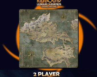 World Runeterra Playmat for 2 Players Riftbound LOL - Trading Card Game - 23,6 x 23,6 inches (600 x 600 x 2 mm)