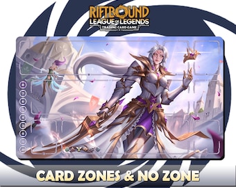 Battle Queen Diana Playmat Riftbound Trading Card Game 24 x 14 inches (600 x 350 x 2mm) Stitched Edges Protective bag included