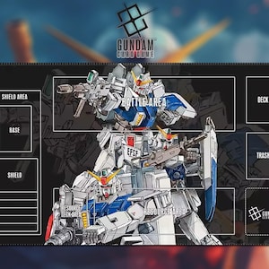 Playmat The 08th MS Team Gundam Card Game With Zone 08A - Gundam TCG / 24x14 inches (600x350x2mm)