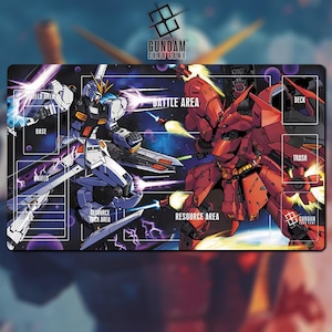Playmat  Char&#39;s Counter Attack Gundam Card Game With Zone 03A - Gundam TCG / 24x14 inches (600x350x2mm)