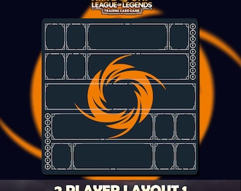 Speelmat voor 2 spelers ingebonden LOL - Trading Card Game ingebonden - 23,6 x 23,6 (600 x 600 x 2 mm) gestikte randen