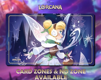 Playmat Tinker Bell Snowflake TCG Lorcana 24x14 inches (600x350x2mm) Protective bag included