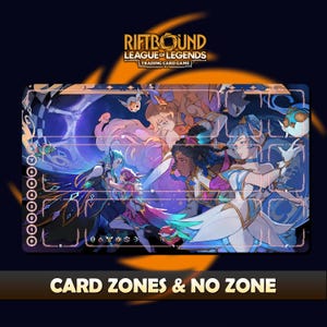 Star Guardian Hero Paymat Riftbound LOL - Trading Card Game - 24x14 inches (600x350x2mm) Stitched Edges Protective bag included