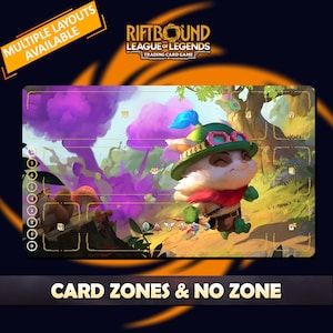 Teemo Playmat Riftbound LOL - Riftbound Trading Card Game - 24x14 inches (600x350x2mm) Stitched Edges Protective bag included