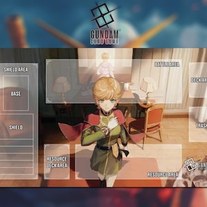 Playmat  Mineva Lao Zabi Gundam Card Game With Zone (E) - Gundam TCG / 24x14 inches (600x350x2mm)