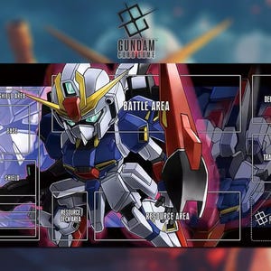 Playmat MSZ-006 Gundam Card Game With Zone 13A - Gundam TCG / 24x14 inches (600x350x2mm)