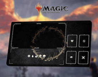Tapete de juego El Señor de los Anillos - MTG TCG / 24x14 pulgadas (600x350x2mm) Bolsa protectora incluida