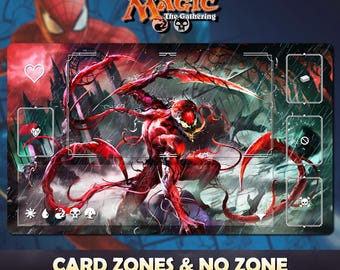 Tapete de juego MTG x SpiderMan Carnage Crimson Chaos Universes Beyond / 24''x14'' 600x350x2mm Bolsa protectora incluida