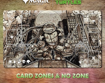 Tapete de juego MTG Raphael Ninja Destroyer 24 x 14 (600 x 350 mm) Juego de cartas coleccionables. Incluye bolsa protectora.