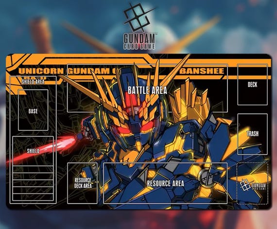 Playmat Banshee Norn Gundam Card Game With Zone 14A - Gundam TCG