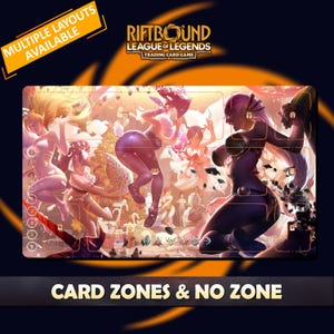 Pillow Fight Playmat Riftbound LOL - Riftbound Trading Card Game - 24x14 inches (600x350x2mm) Stitched Edges Protective bag included
