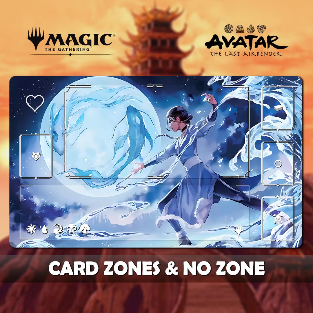 Playmat MTG Katara Waterbender 24x14 (600 X 350mm) Trading Card