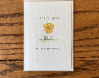 1st Year of Motherhood - hand painted watercolor cards