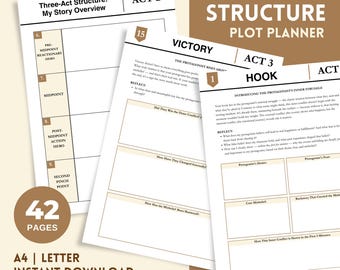 Three-Act Structure Plot Planner, Digital & Printable Story Outline, Novel Plot Organizer, Writing Template for Authors, Best Plot Outline