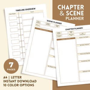 Chapter and Scene Planner, Digital & Printable Story Structure Worksheet, Novel Outline, Plot Planner, Writing Organizer for Authors