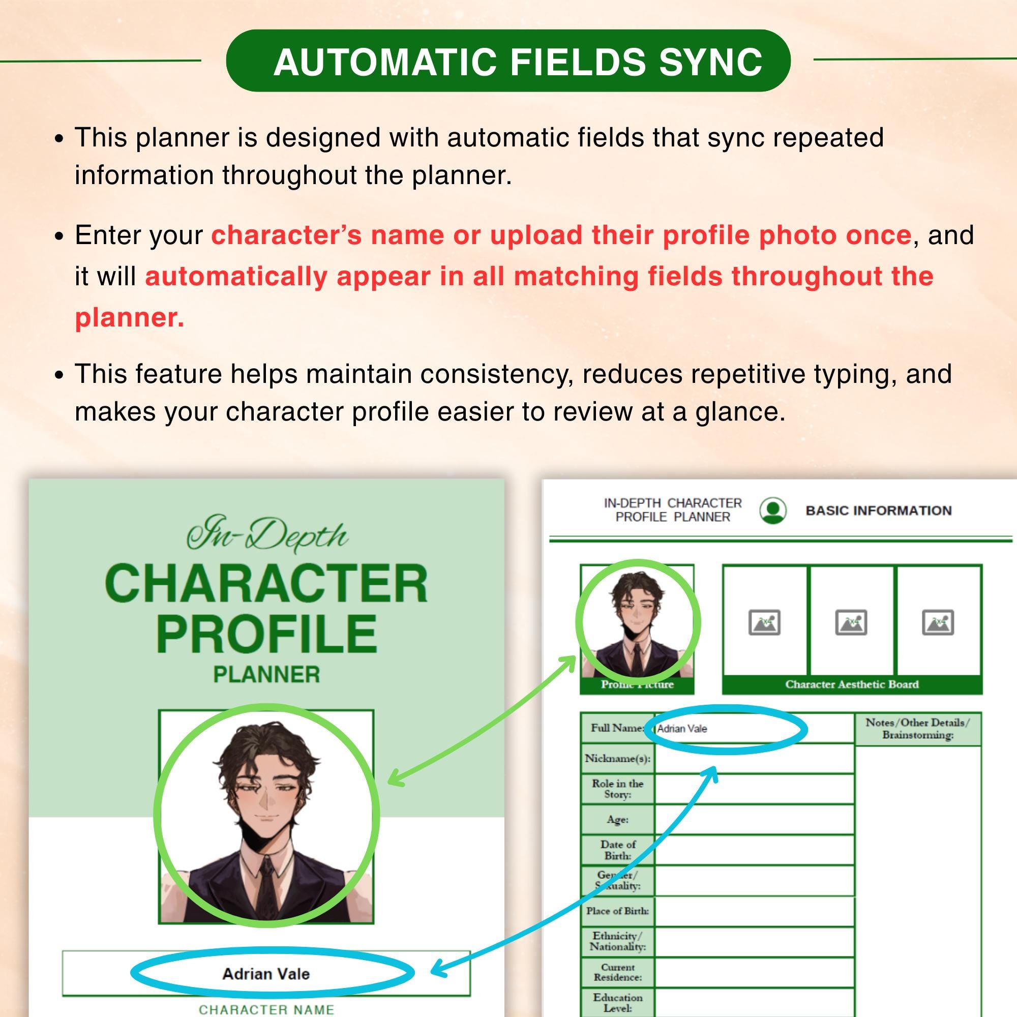 Fillable In-depth Character Profile Planner | Digital & Printable PDF ...