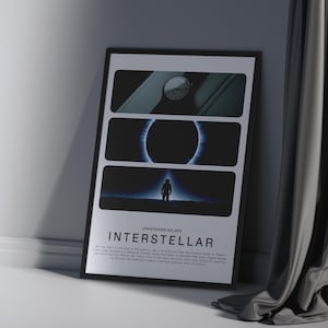 Interstellar Poster Wall Art, Space Movie Print, Sci Fi Movie Wall Decor, Interstellar Film Poster, Christopher Nolan Artwork