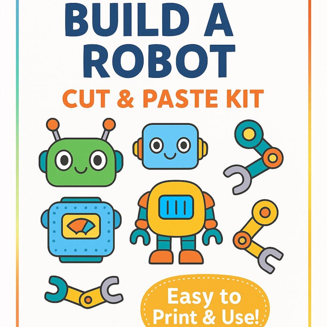 Build a Robot” Cut Paste Kit – Fun Printable Activity for Kids