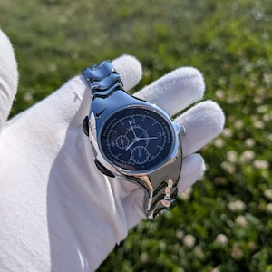 Vintage Nike Triax Chronograph Watch – Silver & Black Sport Timepiece